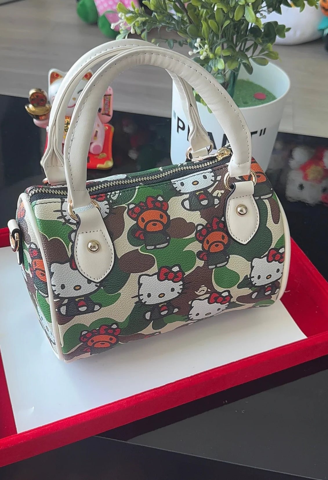 Green Camo Hello Kitty Bag