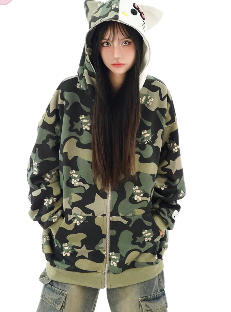 Hello Kitty Camo Hoodies