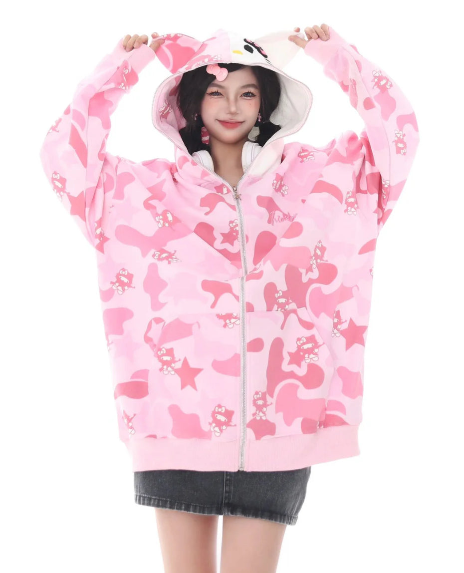 Hello Kitty Camo Hoodies
